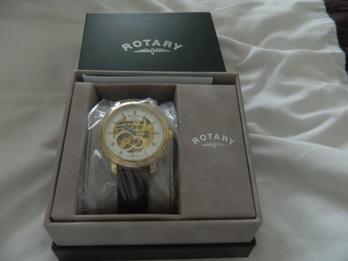 Men rotary skeleton watch - men's,