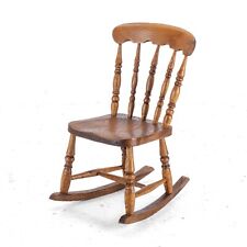 19th Century Elm Windsor Country Childs Rocking Chair