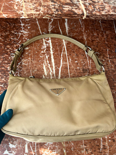 Prada beige nylon shoulder bag - shoulder,