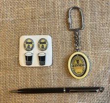 Vintage Guiness Collectibles. Cufflinks, Key ring and Pen