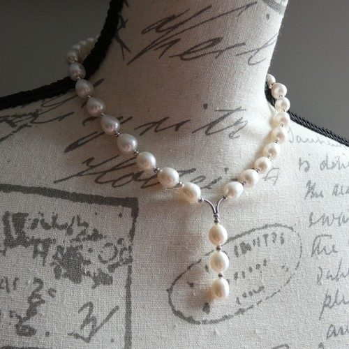 Real pearl necklace baroque - real,