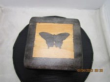 black glitter butterfly large square wood box.