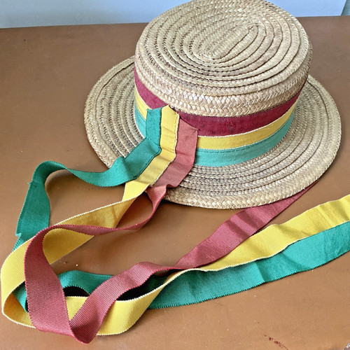 Vintage italian straw boater - vintage,