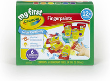 CRAYOLA Washable Finger Paints (6 Pack), Toddler Arts & Crafts Supplies, Gifts f