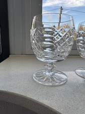 Four Short Stem Cut Glass Wine
