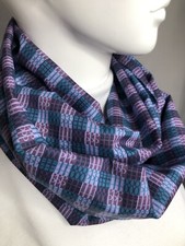 Infinity Double Loop Circle Scarf Liberty Tana Lawn Handmade Check