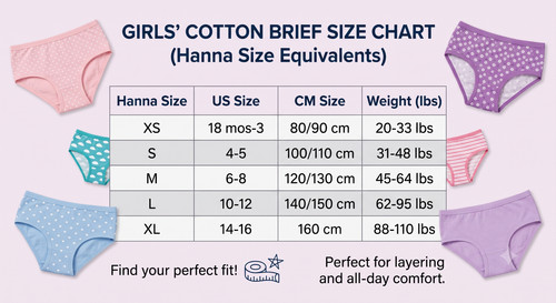 Girls cotton briefs underwear - cotton,