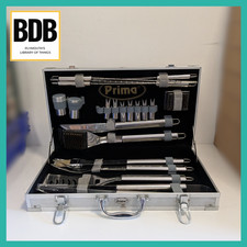Prima 21 Piece Stainless Steel Grill/BBQ Tools (1 piece missing) with Metal Case