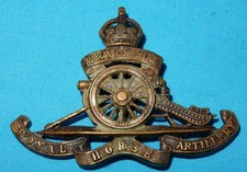 WARWICKSHIRE TERRITORIALS ROYAL HORSE ARTILLERY BRITISH MILITARY CAP BADGE K/C