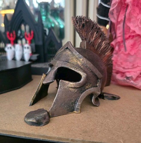 Decaying greek helmet - decaying, hide