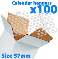 Galaxy 57mm White Calendar Wire Hangers Hooks Pack x 100