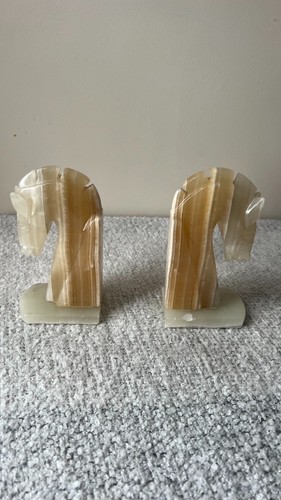 Pair onyx vintage horse - of,