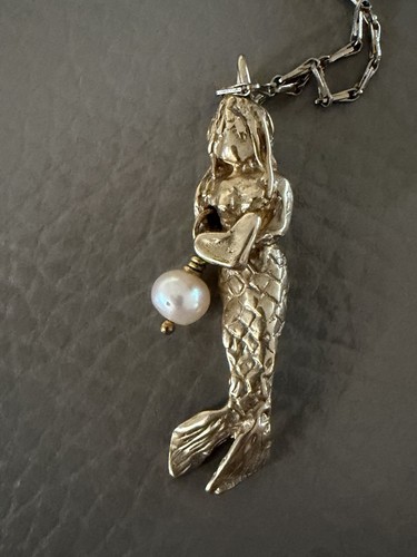Mermaid with pearl gold filled - with,