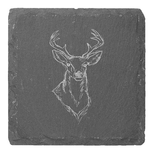 Stag head sketch - sketch', coaster