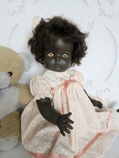 Palitoy Petal Skin Doll 1950s ~ 16" Vintage Vinyl Doll ~ Black Petal Skin Doll