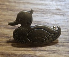 Vintage Bronze Tone Duck Brooch Animal Pin Jewellery