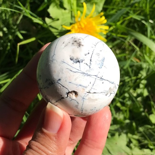 Snow agate sphere druzy rare - snow,