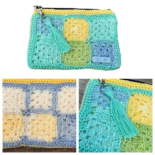 Handmade crochet make up bag - handmade,