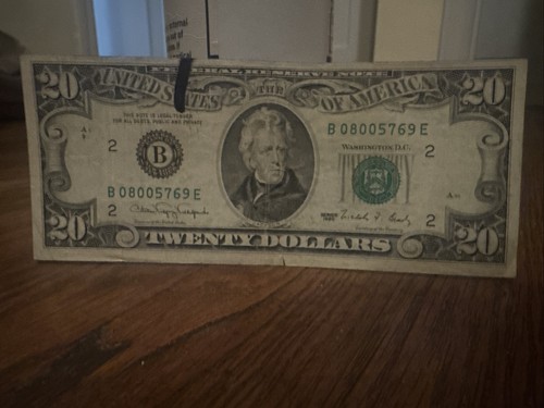 1990 old dollar bill - old, 20