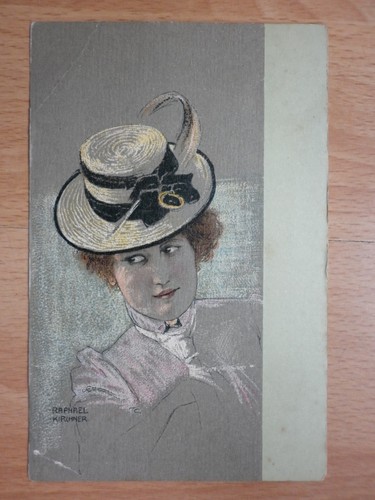 Early art nouveau postcard - art,