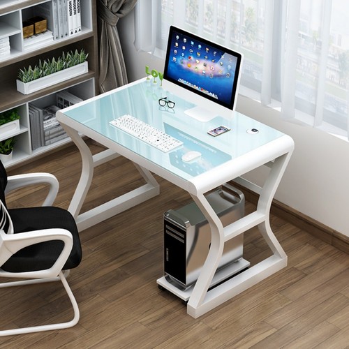 Minimalist glass desk sturdy - desk,