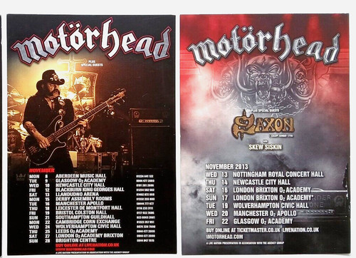 Motorhead tour flyers - motorhead,