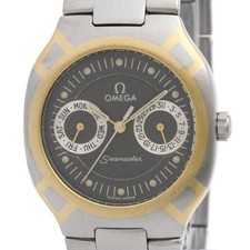 OMEGA Seamaster Polaris Day Date 18K Gold Steel Watch 396.1022 Polished BF587466