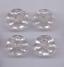 4 clear glass vintage buttons