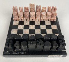 Hand Carved Stone Aztec Chess