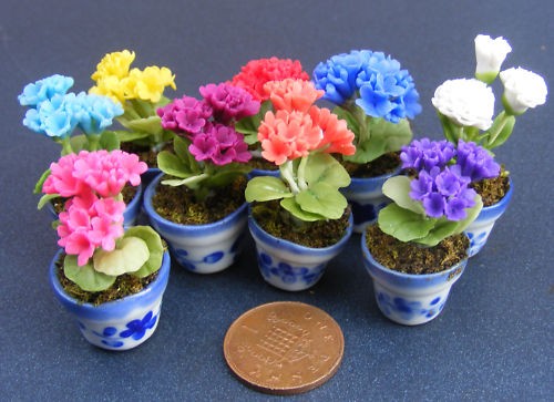 Dolls house geraniums bunch - dolls, of