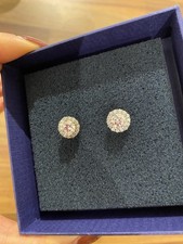 Sterling Silver Halo Diamond Earrings New Warren James