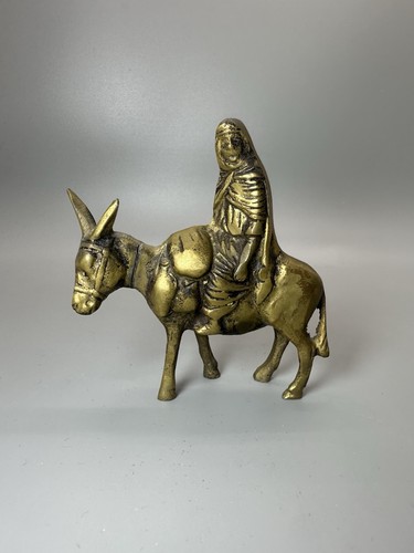 Vintage brass donkey rider - vintage,