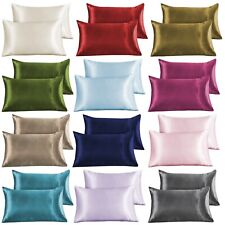 4 Pack Satin Silk Pillowcase for Hair & Skin Pillow Cases Cushion Covers Bedding