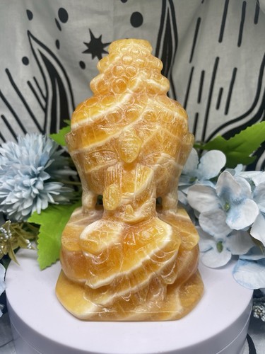 Orange calcite triple - calcite, face