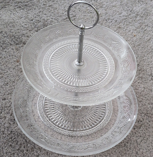 Tier clear pressed glass - clear,