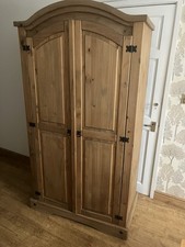 CORONA ARCHED MEXICAN PINE 2 DOOR ARCH TOP WARDROBE LEVINES COLLECTION ONLY