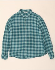LEE Womens Riders Oversized Flannel Shirt UK 18 XL Turquoise Gingham BS05