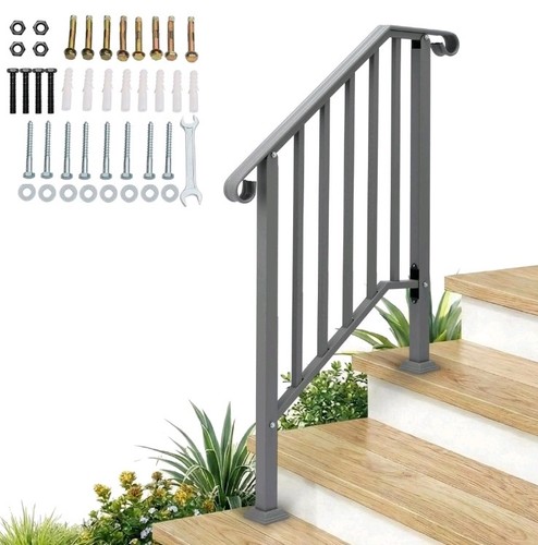 Iron step handrail stair - handrail,