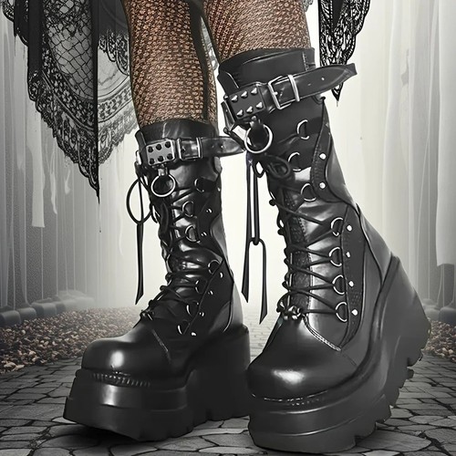 Goth platform boots women - platform, punk