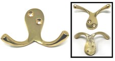 1 Solid Brass Double Robe Hook