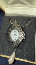 Ladies Diamond Shape Watch Pendant With Chain