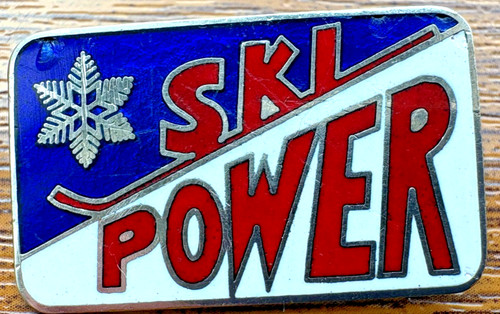 Ski power enamel pin - power,