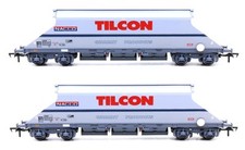 BACHMANN 'OO' GAUGE PAIR OF 37-325B TILCON JGA 90T BOGIE HOPPER WAGONS