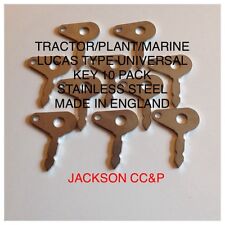 LUCAS TYPE UNIVERSAL KEY 10 PACK STAINLESS STEEL MADE IN ENGLAND TRACTOR/PLANT