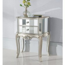 Mirrored Bedside Table | 2 Drawer Bedside Table | Glass Bedside Homesdirect365