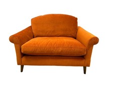 Oskar large loveseat in plush Marmalade orange velvet fabric RRP £1499