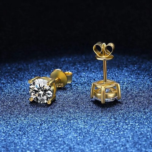 Moissanite stud earrings 925 - moissanite,