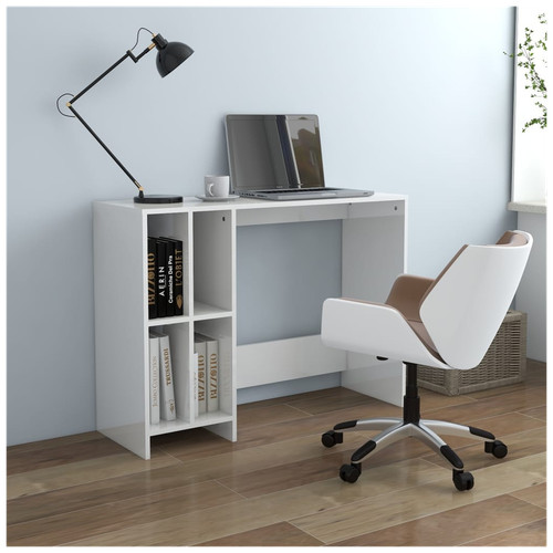 Desk high gloss white - desk,