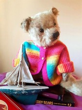 Wilf, an old/vintage antique 20" 1930's Chiltern Hugmee mohair teddy, glass eyes