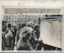 1968 Press Photo Czechs sign